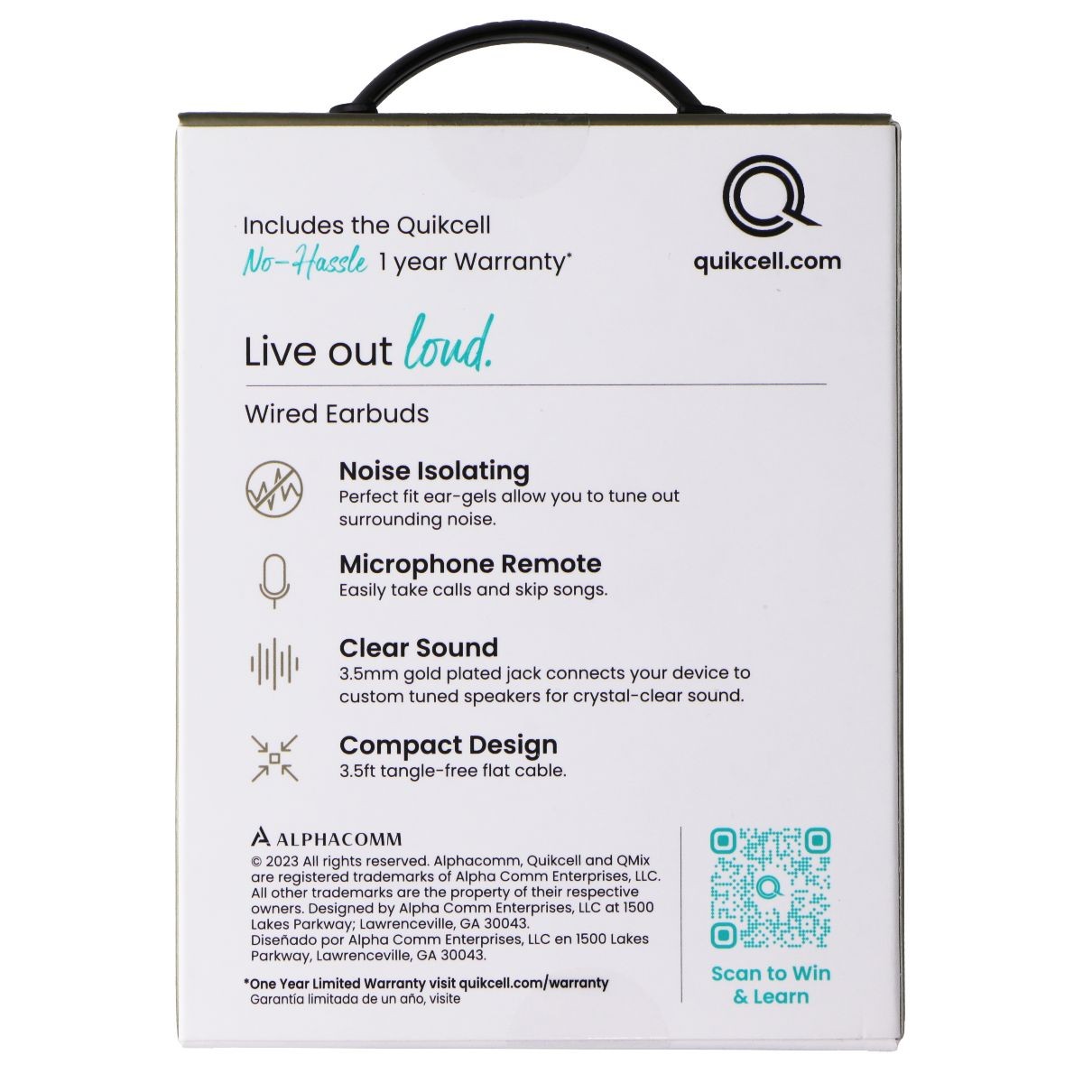 Quikcell QMIX 100 Series Wired 3.5mm Earbuds – Black