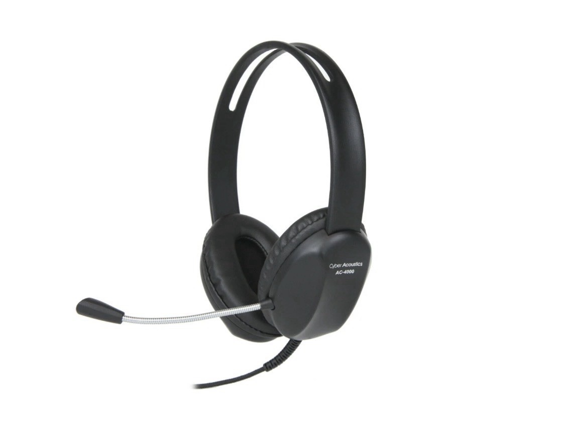 Cyber Acoustics AC-4000 3.5mm Plug Headset with Noise Cancelling Mic