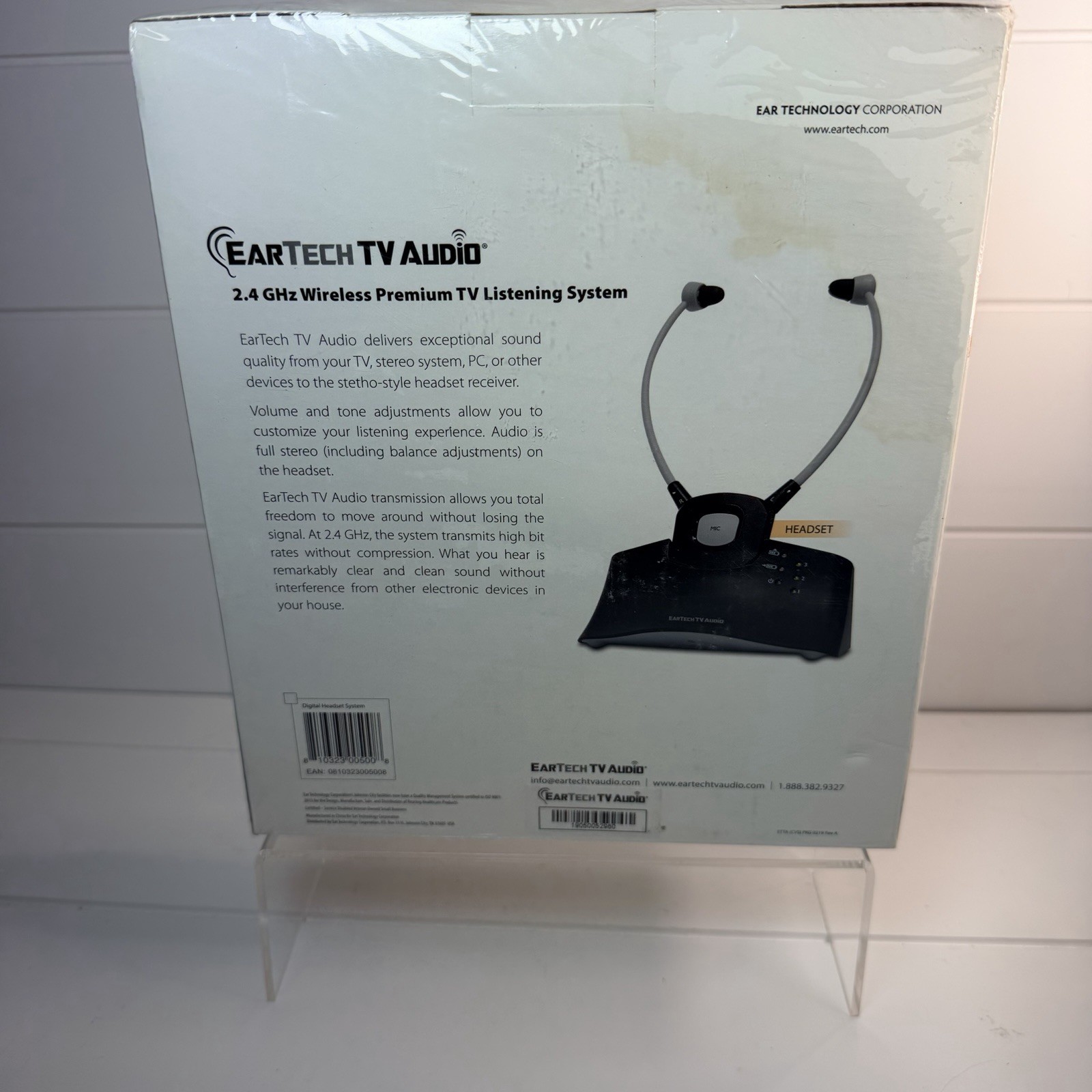 Eartech TV Audio 2.4 GHz Wireless Premium TV Listening System with Headset