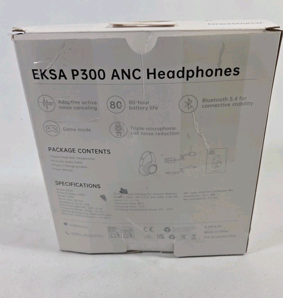 EKSA P300 Wireless Bluetooth Headphones Over Ear Noise Cancelling 100H Deep Bass