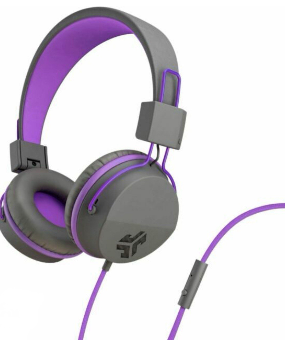 JLab JBuddies Studio On-Ear Kids Wired Headphones, Graphite/Purple