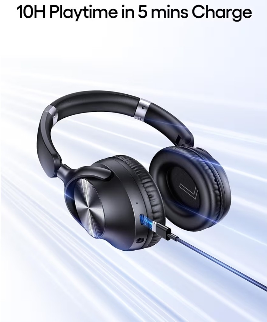 TAGRY Hybrid Active Noise Cancelling Headphones 100H Playtime Wireless