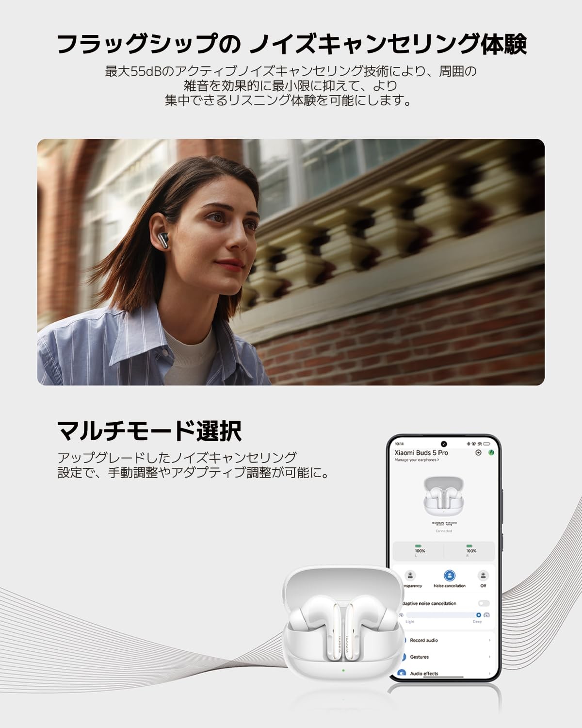 Xiaomi Buds 5 Pro Wireless Earphones Noise Canceling Bluetooth Black Audio