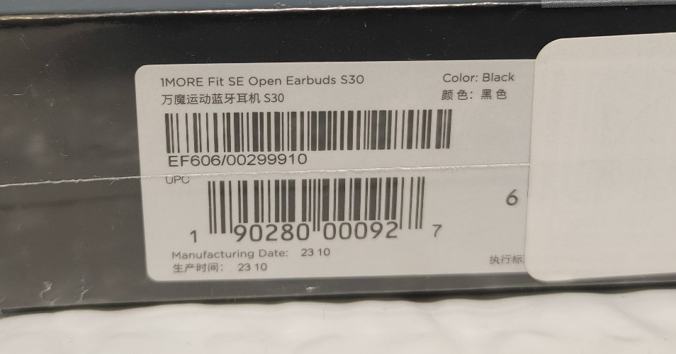 1MORE Fit SE Open Earbuds S30 – 1 MORE – IPX5 water resistant – New! Sealed!