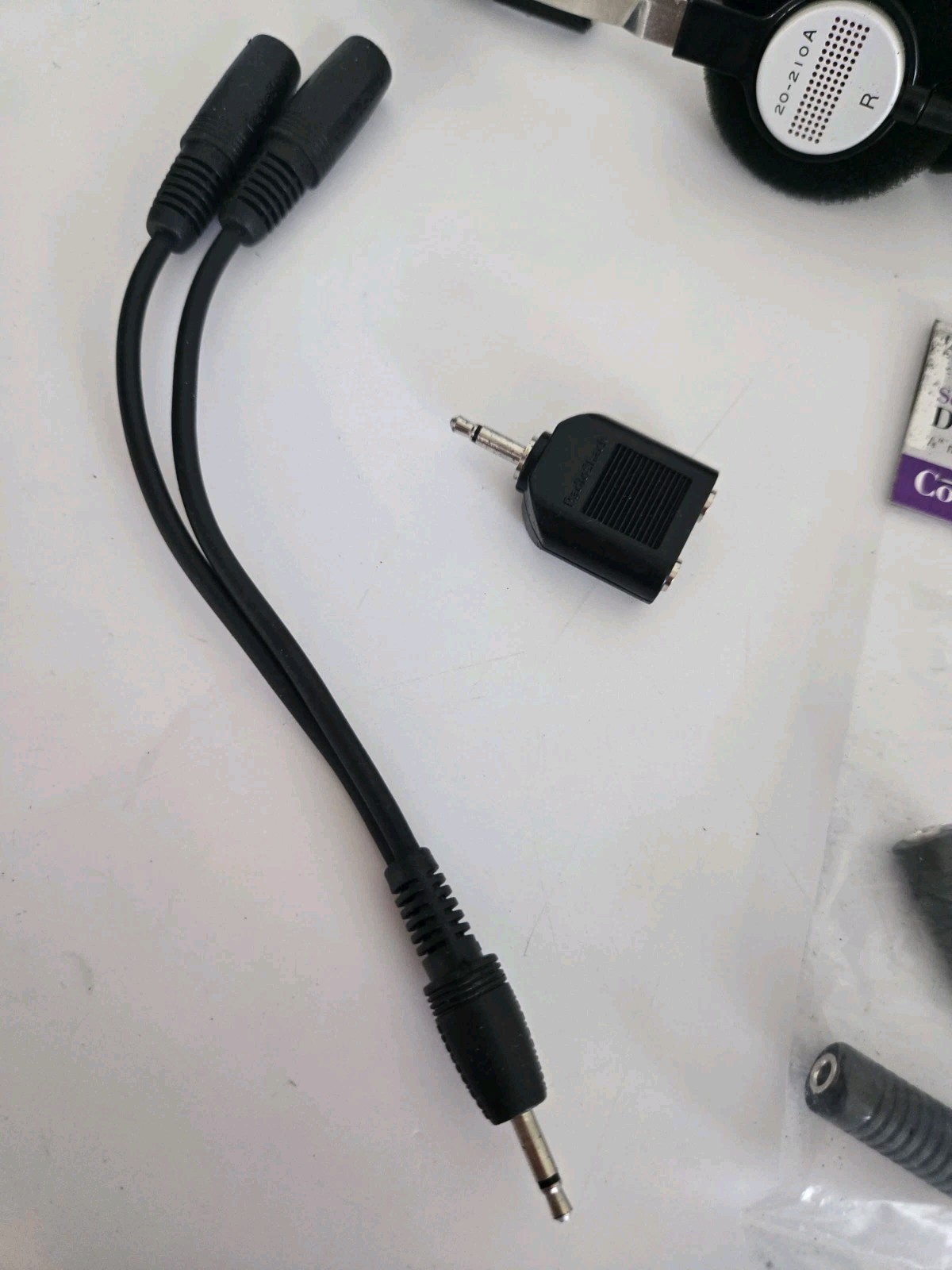 2 Radio Shack Lightweight Mono Headphones #20-210A & Extras FREE SHIPPING