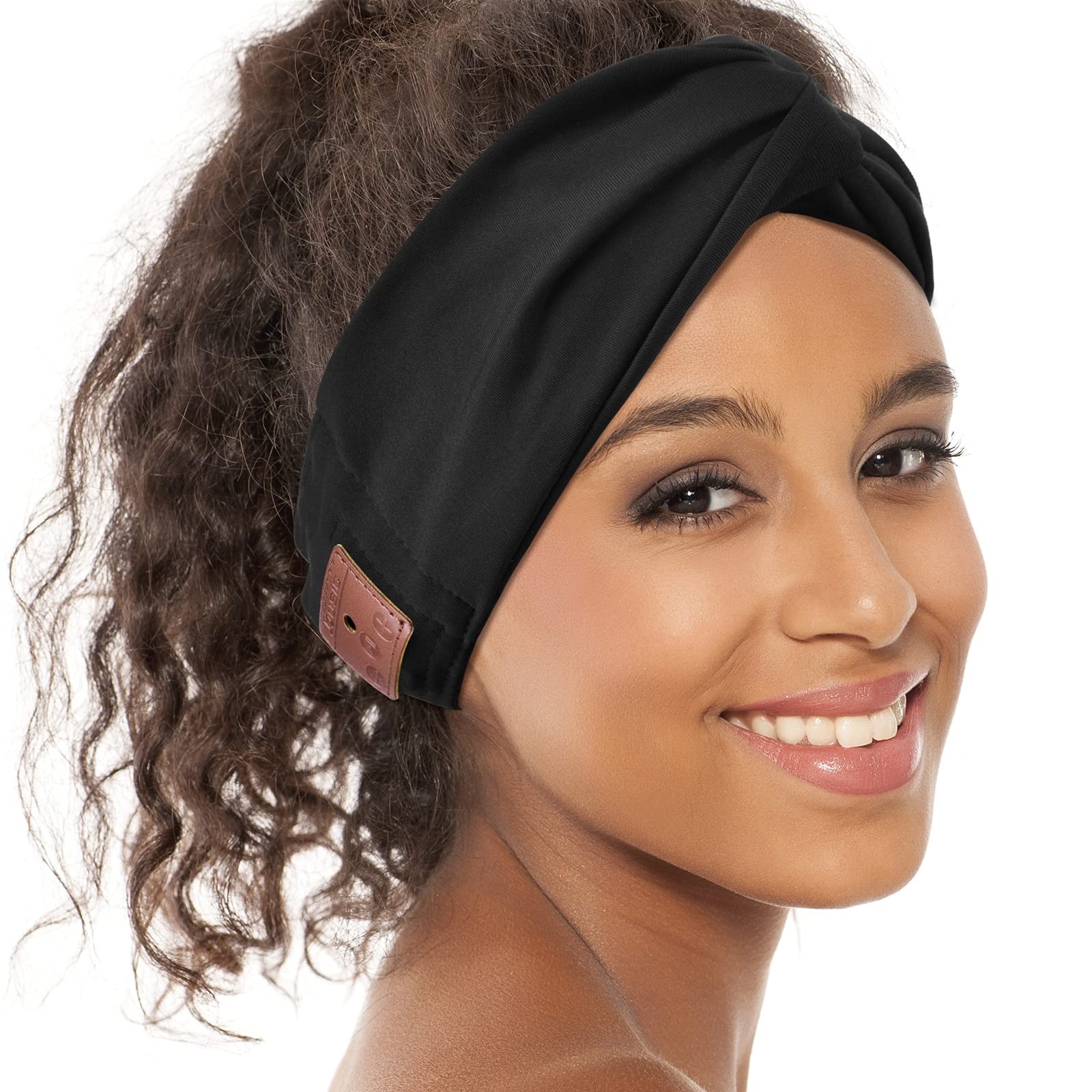 Bluetooth Headband Headphones for Women Wireless with HD Speakers Black