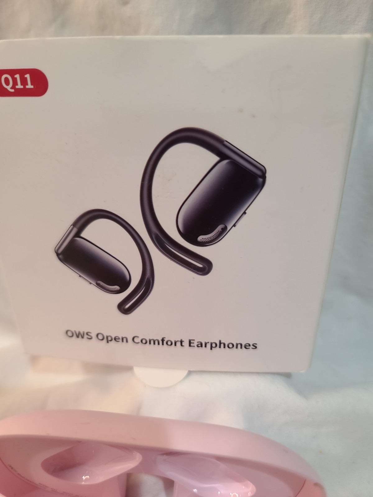 QJF Q11 Open Ear Earbuds Pink for Women, Bluetooth 5.4 Wireless Headphones