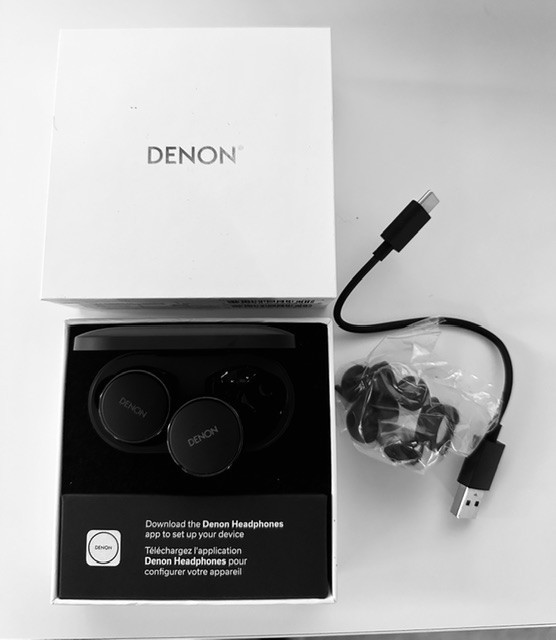 DENON AH-C15PL Black PerL Pro Wireless Earbuds Noise Cancel Bluetooth Open Box