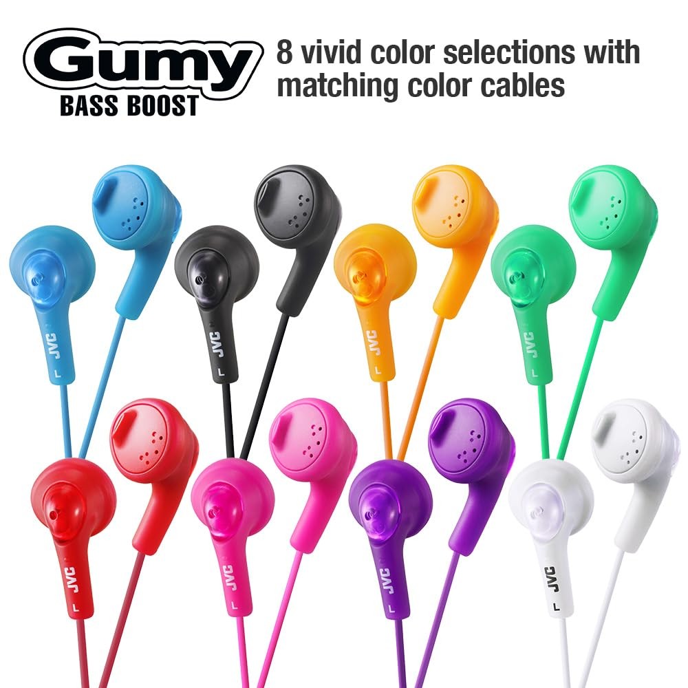 JVC HAF160G Gumy Ear Bud Headphone Green 1 Count (Pack of 1),