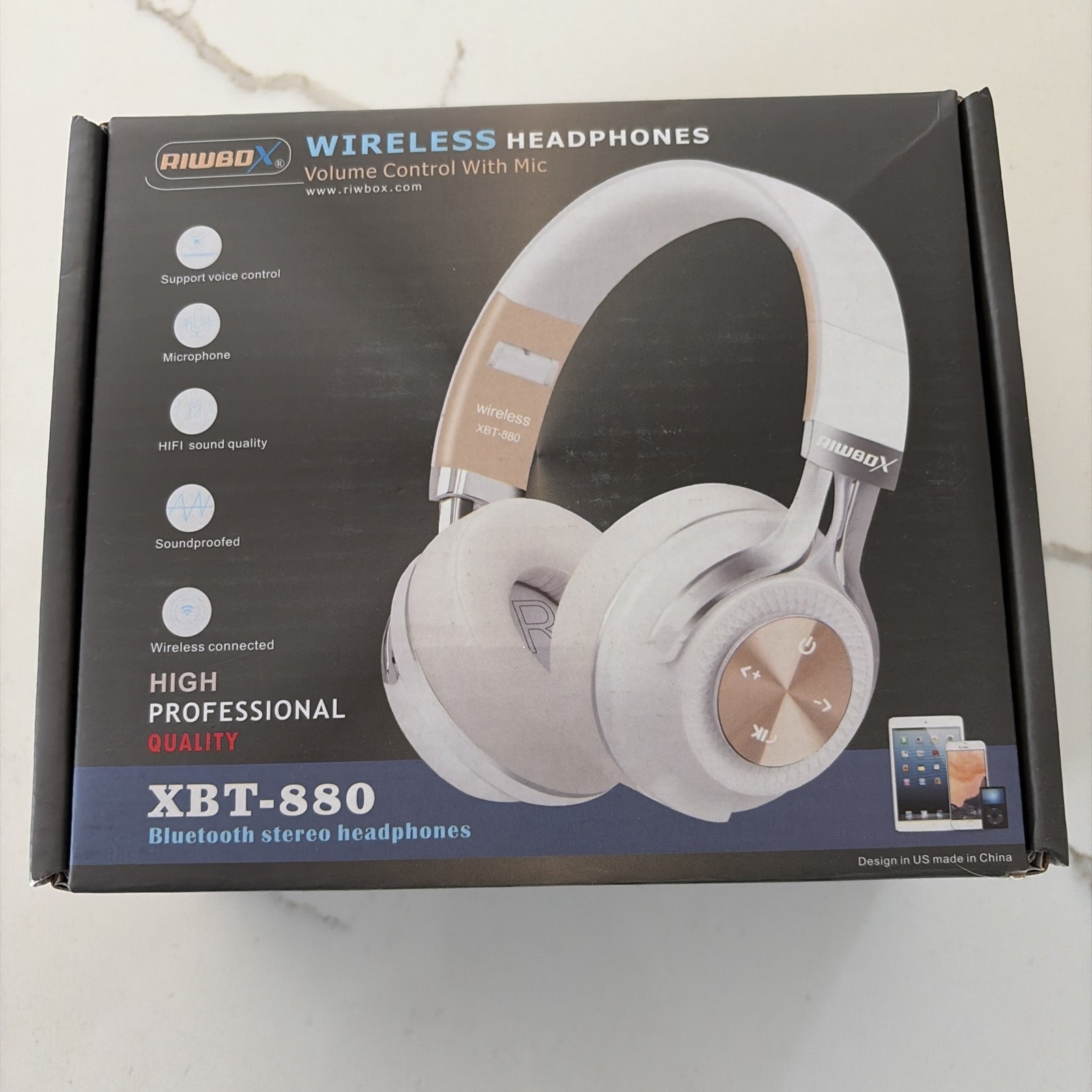 Riwbox BTX80 Wireless & Wred Bluetooth Headphones Stereo Headset w/ Mic NEW!!!