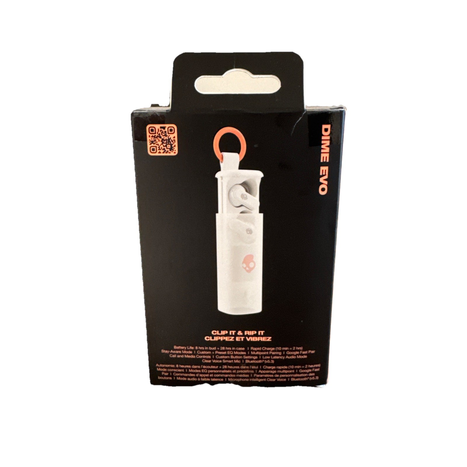 Skullcandy – Dime Evo True Wireless Bluetooth In-Ear Earbuds – Bone/Orange