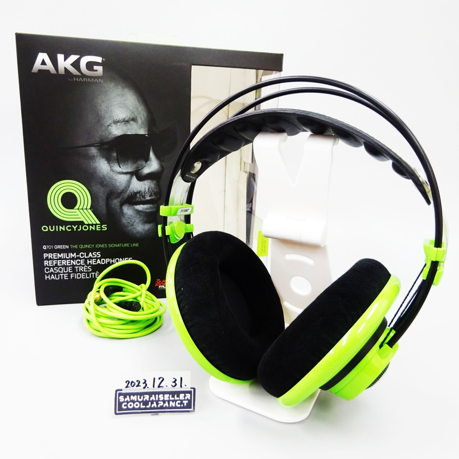AKG Open Type Headphone Q701 Green For DJ Studio Monitor Japan USED