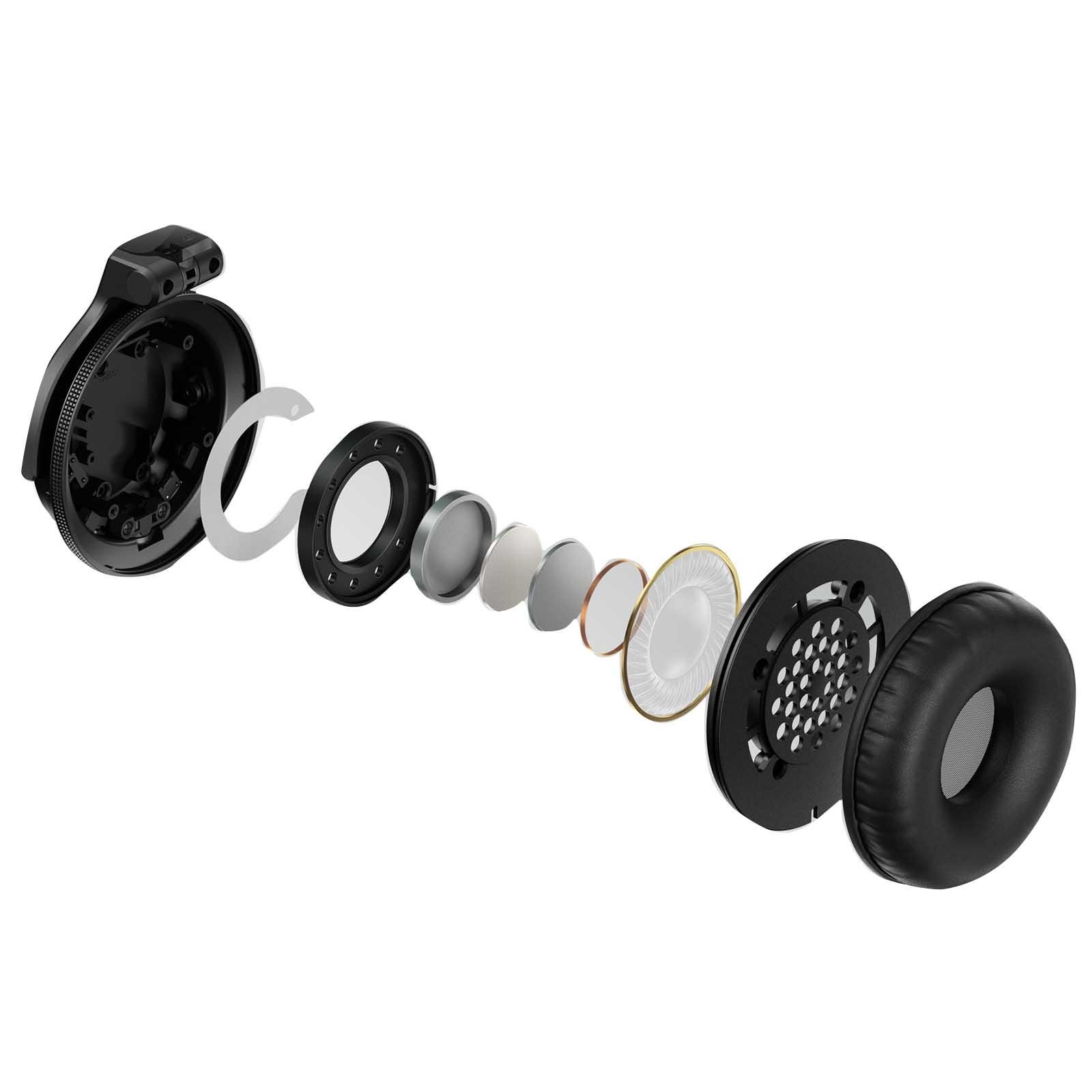 Pioneer DJ HDJ-CUE1BT Black Wireless Bluetooth Headphones Yellow Ear Pads & Case