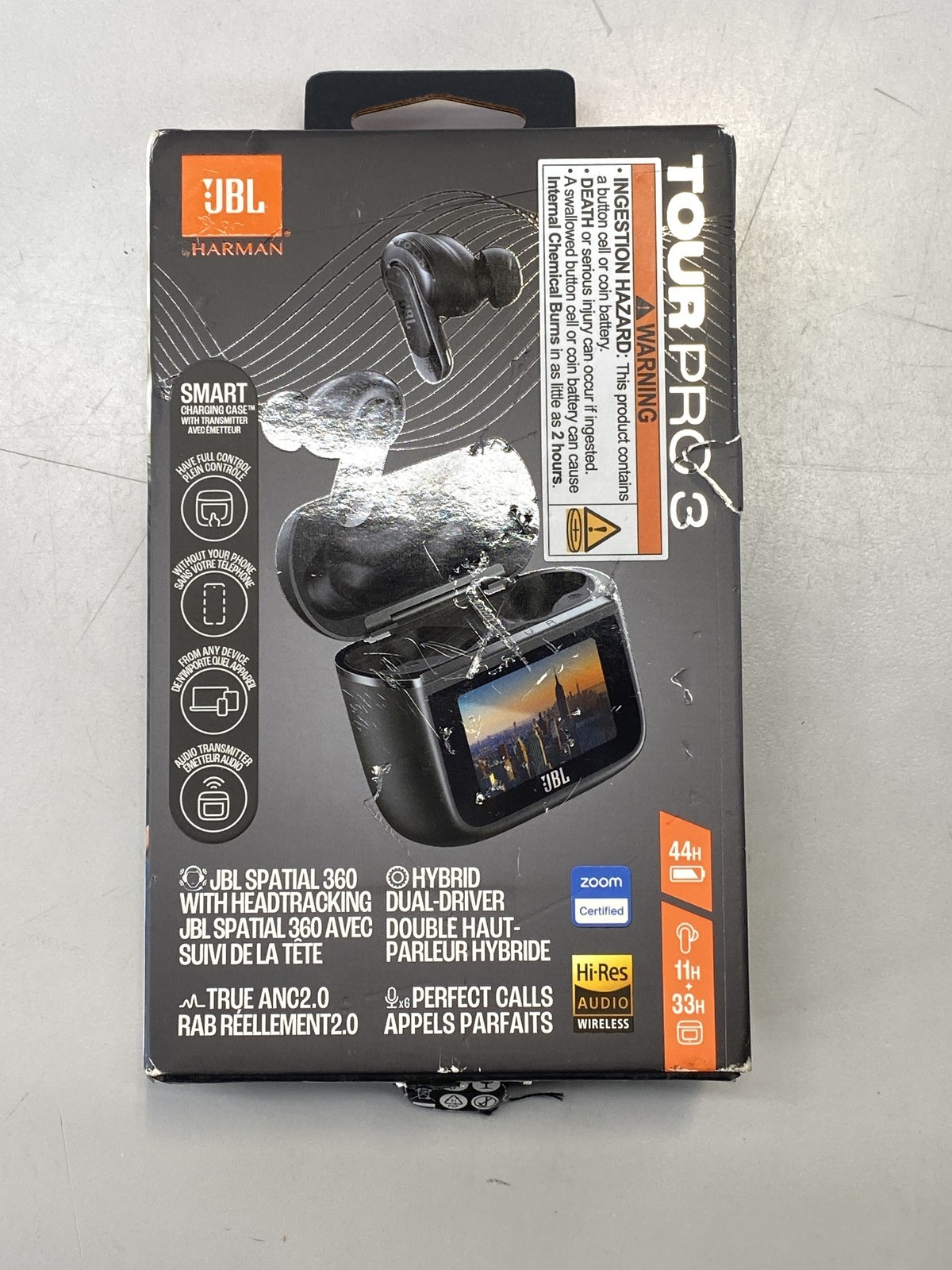 JBL Tour Pro 3 True Wireless Noise Cancelling Earbuds – Black