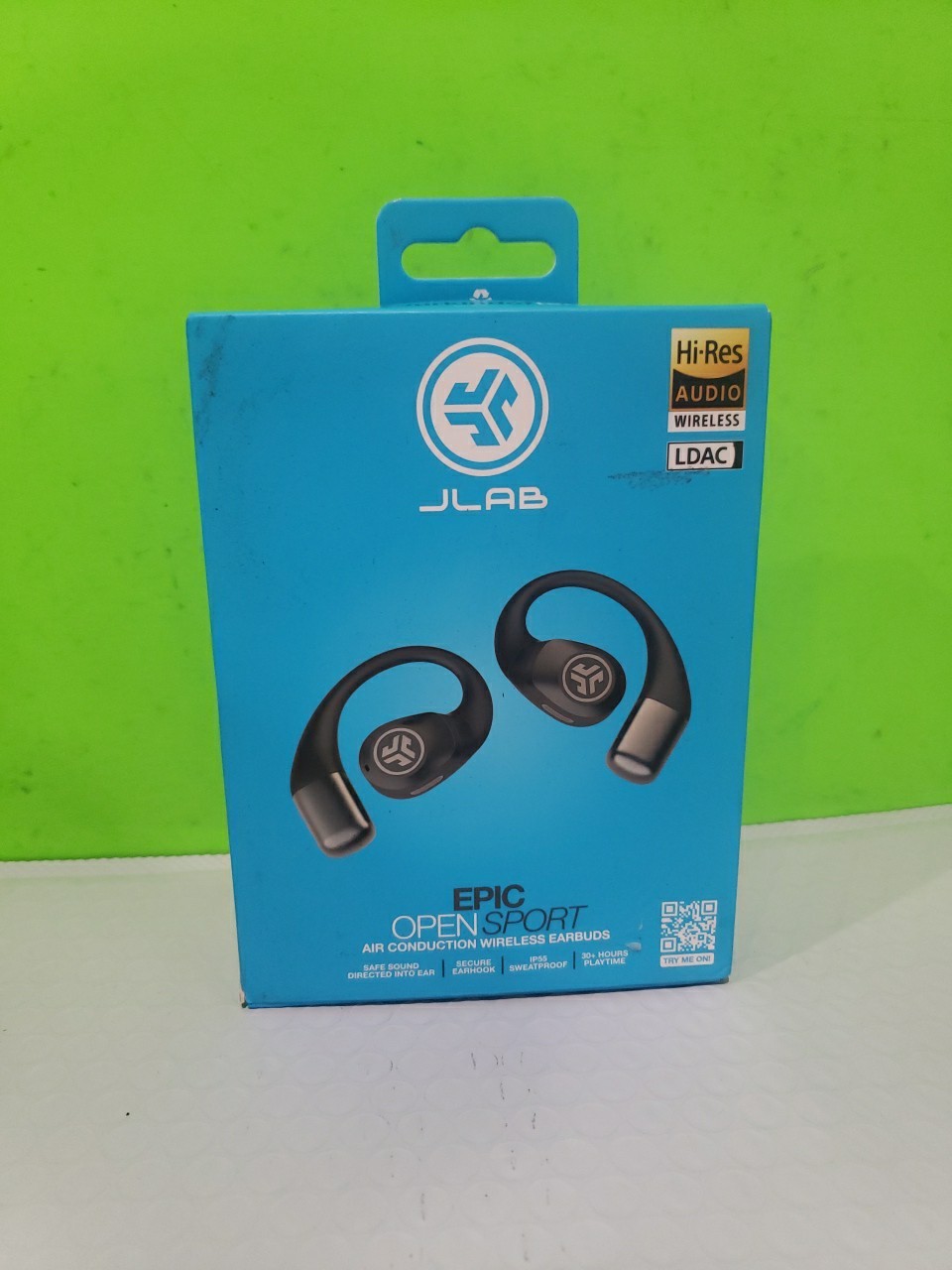 JLab – Epic Open Sport Air Conduction Wireless Earbuds – Black Open Box