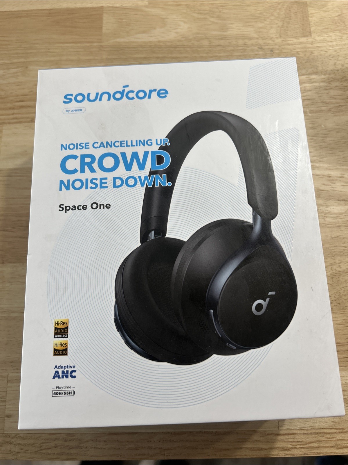 Soundcore Space One Noise Cancelling Headphones Bluetooth Black Used