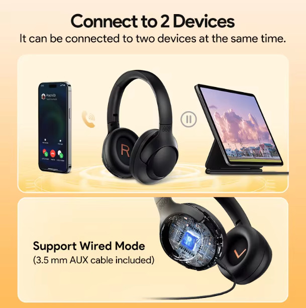 QCY H3 ANC Wireless Headphones over ear Noise Cancellation Bluetooth 5.4 headset