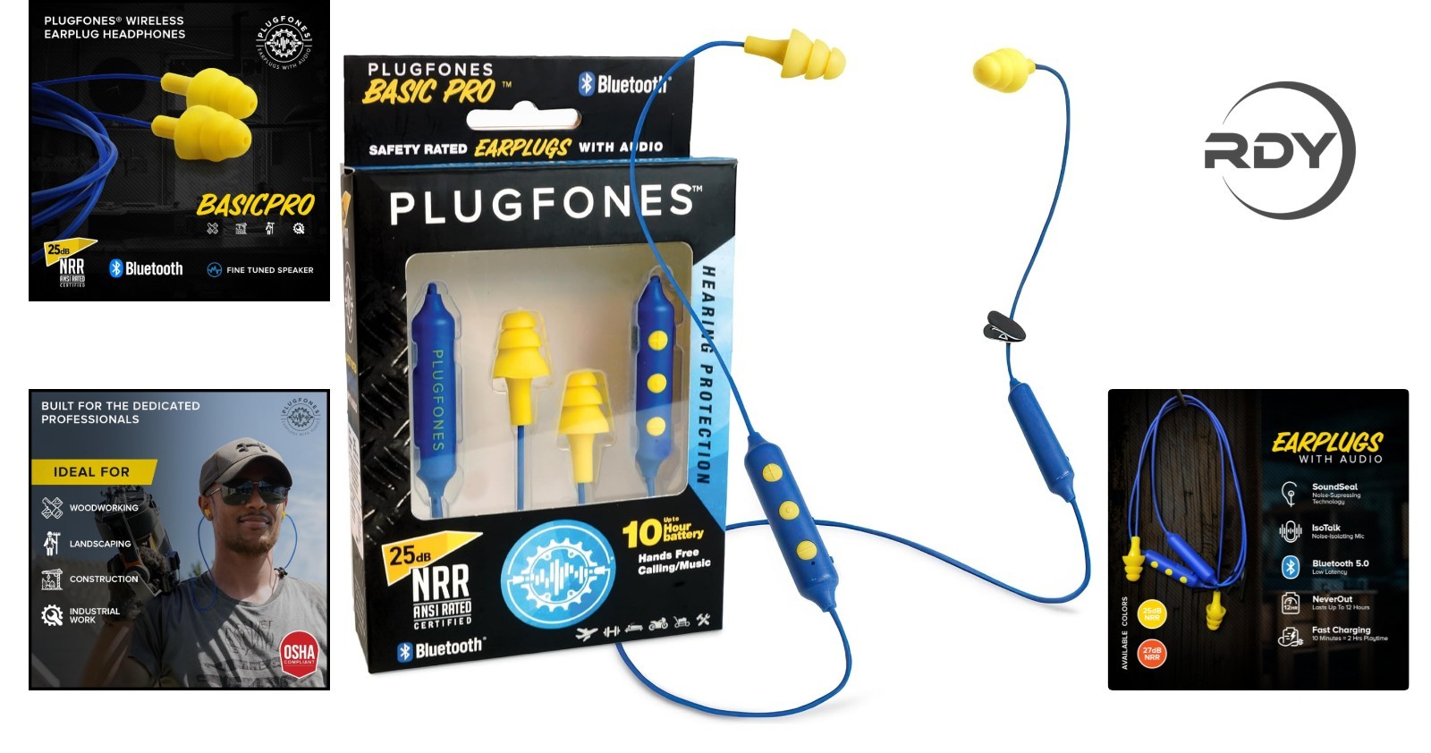 OSHA-Approved Bluetooth Earbuds with 25 dB Noise Reduction for Active Adults