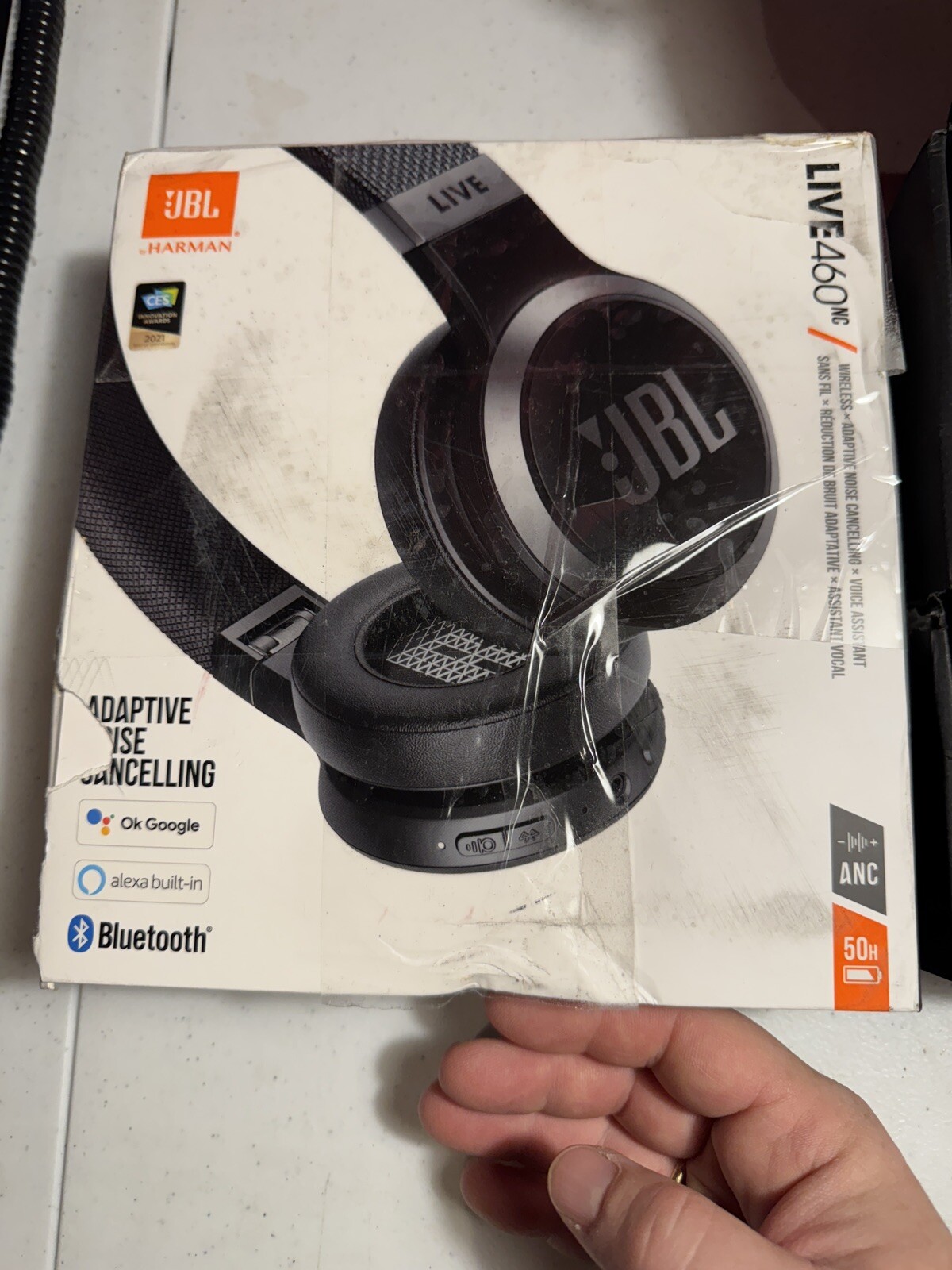 JBL Live 460NC Adaptive Noise Cancelling Over Ear Headphones, Black • New No Box