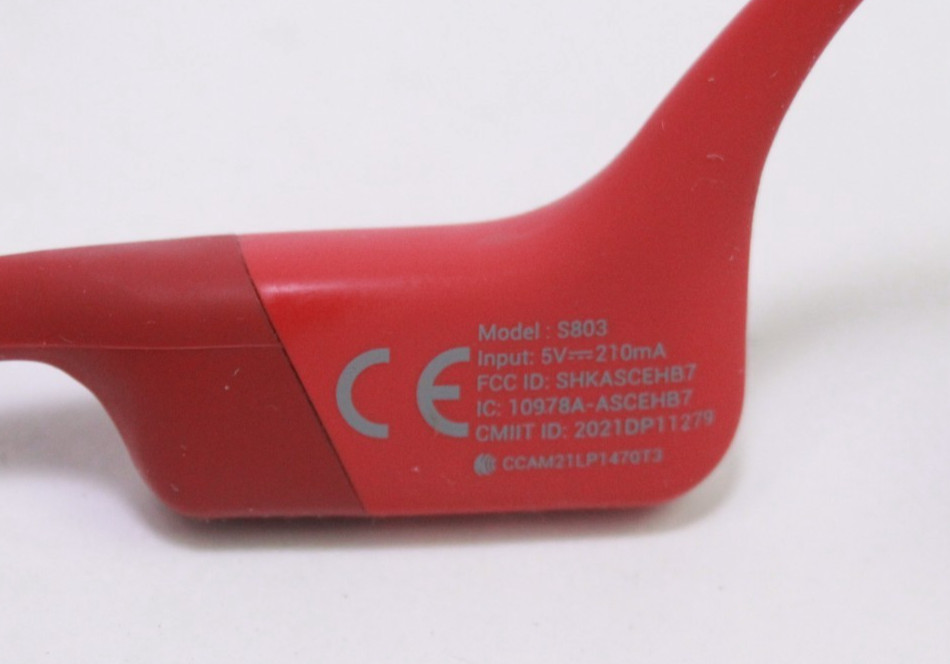 SHOKZ OpenRun Wireless Open Ear Headphones Red S803 HEADPHONE ONLY NO CABLE