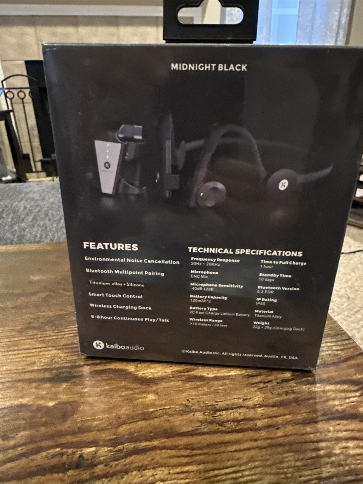 Kaibo Flex Bone Conduction Headphones Brand New Sealed Midnight Black