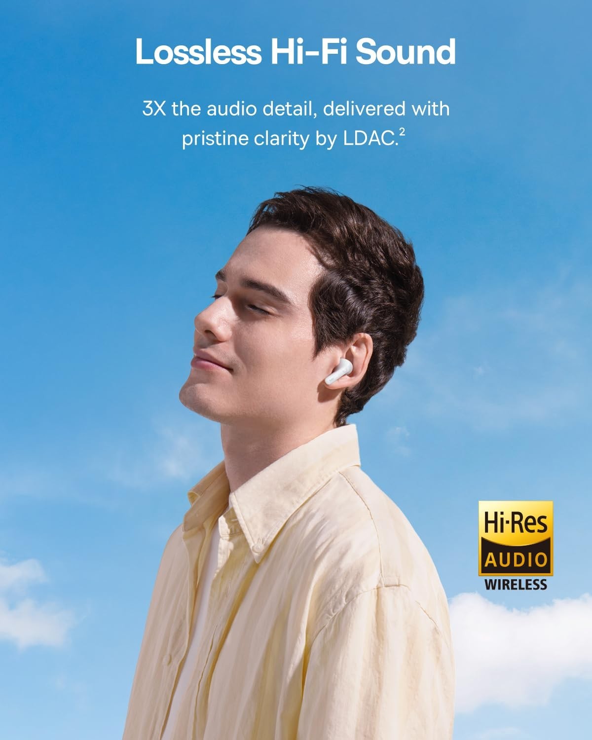 Noise Cancelling Wireless Earbuds, Adaptive EQ, 55H Playtime, IP55 Waterproof, B