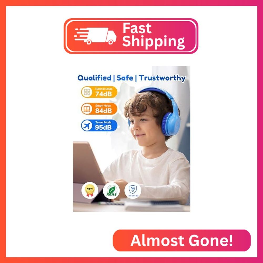 EarFun K2 Kids Bluetooth Headphones for School, Kids Headphones with Mic