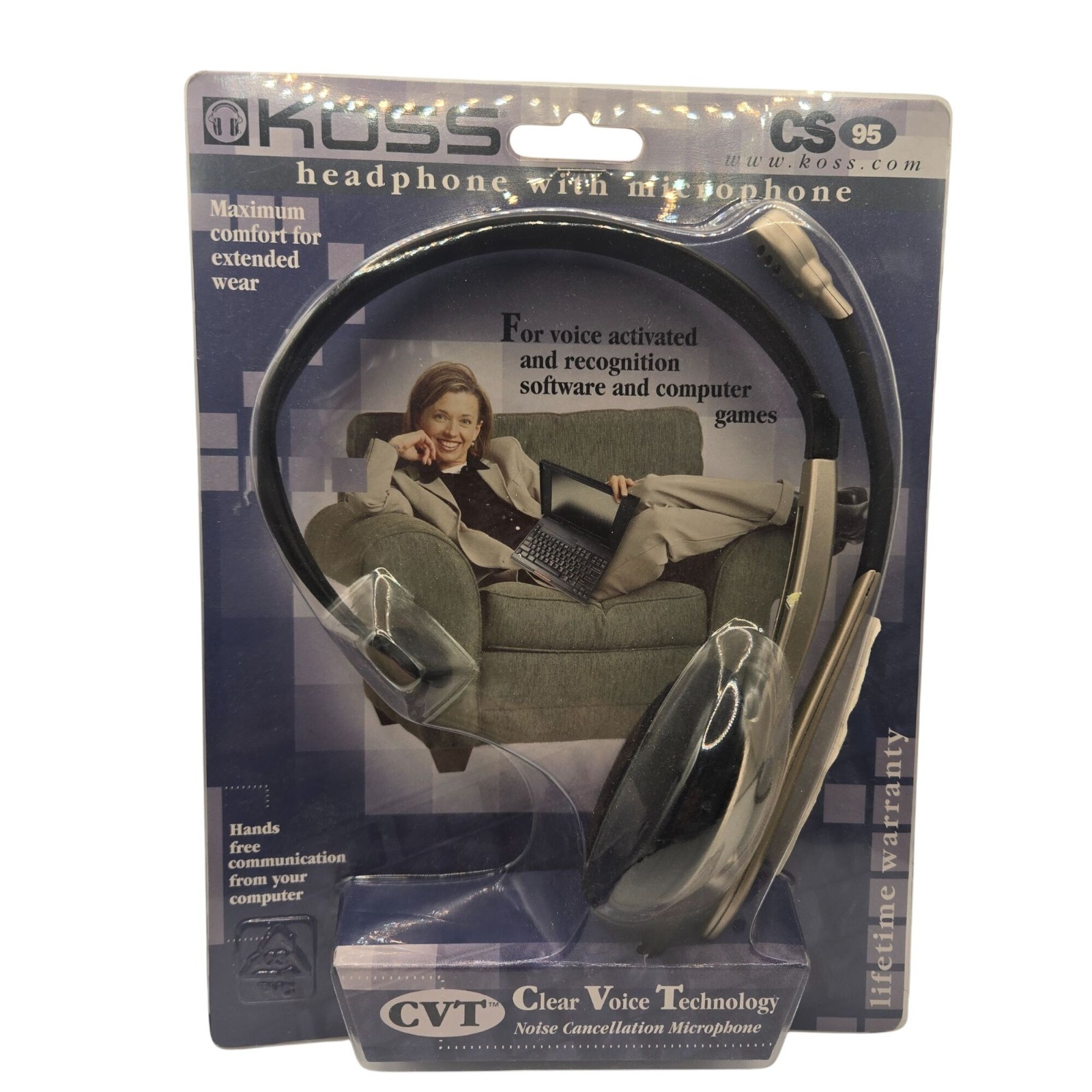 Koss CS-95 Headphone Microphone CVT Noise Cancellation Gaming NEW