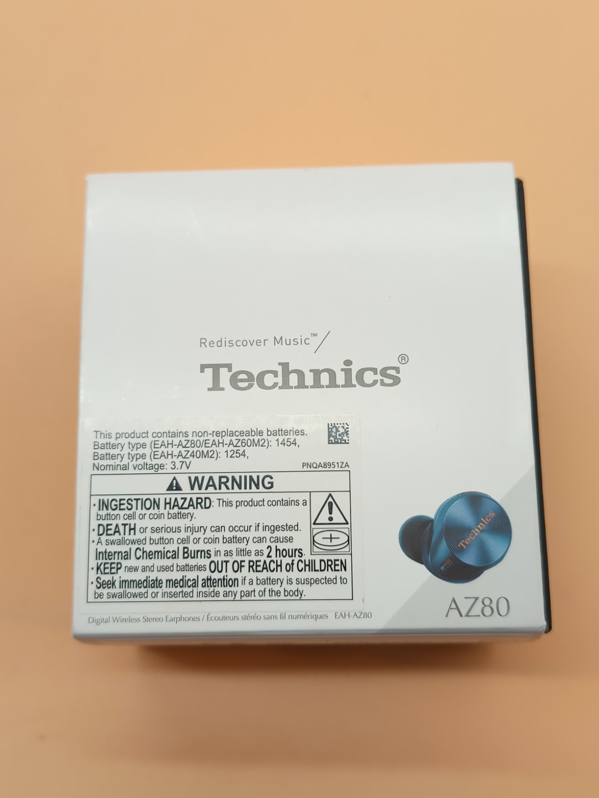 Technics AZ80 Navy Premium Hi-Fi True Wireless Noise Cancelling Earbuds Open Box