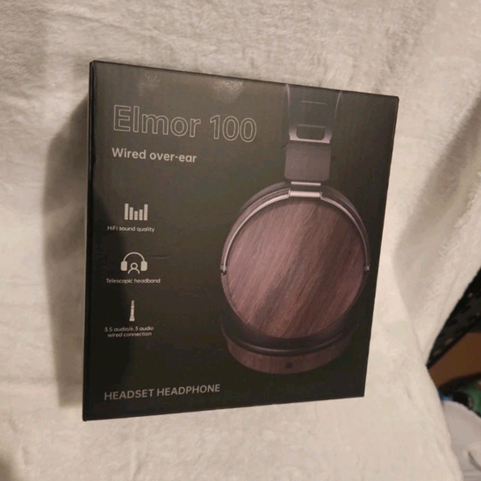 Elmor 100 Over-Ear Wired Headset, 3.5mm/6.5mm Jack, Telescopic, Black/Brown