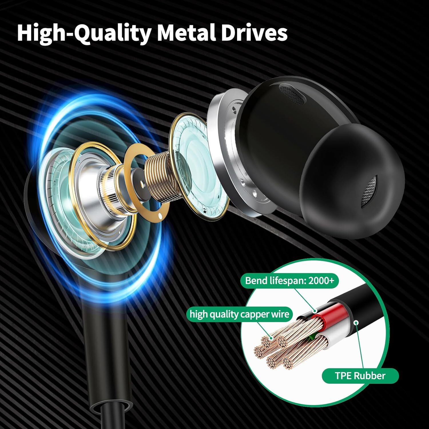 2 Pack In-Ear Headphones USB-C Earbuds for iPhone 15 Pro Max /Galaxy S24 S23 S22