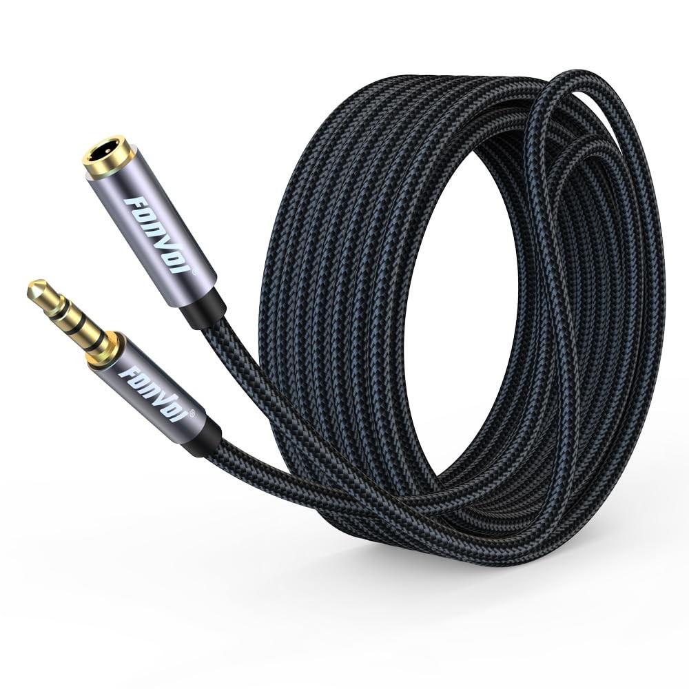 TRRS Headphone,4 Pole 3.5mm Stereo Jack Male to Female Aux Extension Cable,Audio