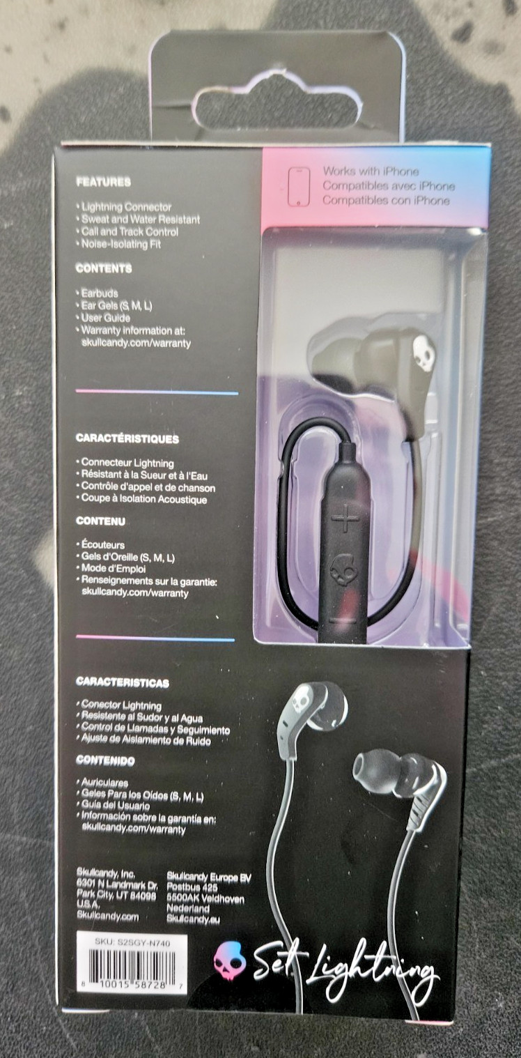 Skullcandy Set Lightning in-Ear Wired Earbuds Microphone True Black