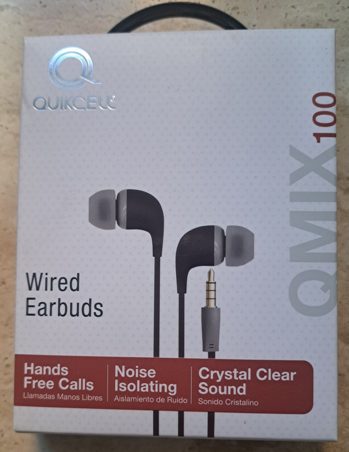 NEW Black Quikcell Wired Earbuds Hands Free Cell QMIX100