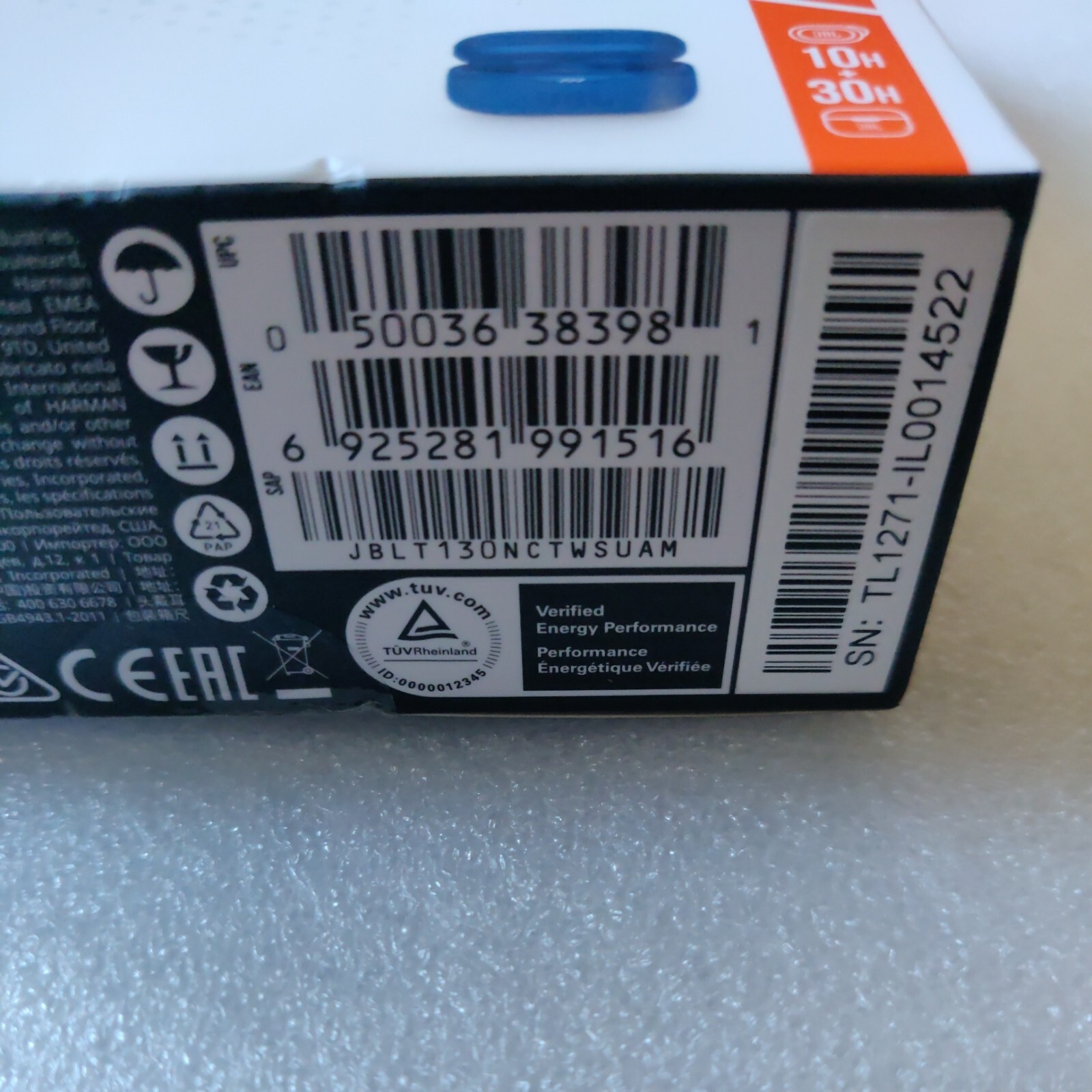 JBL Tune 130 NC Blue New In Box