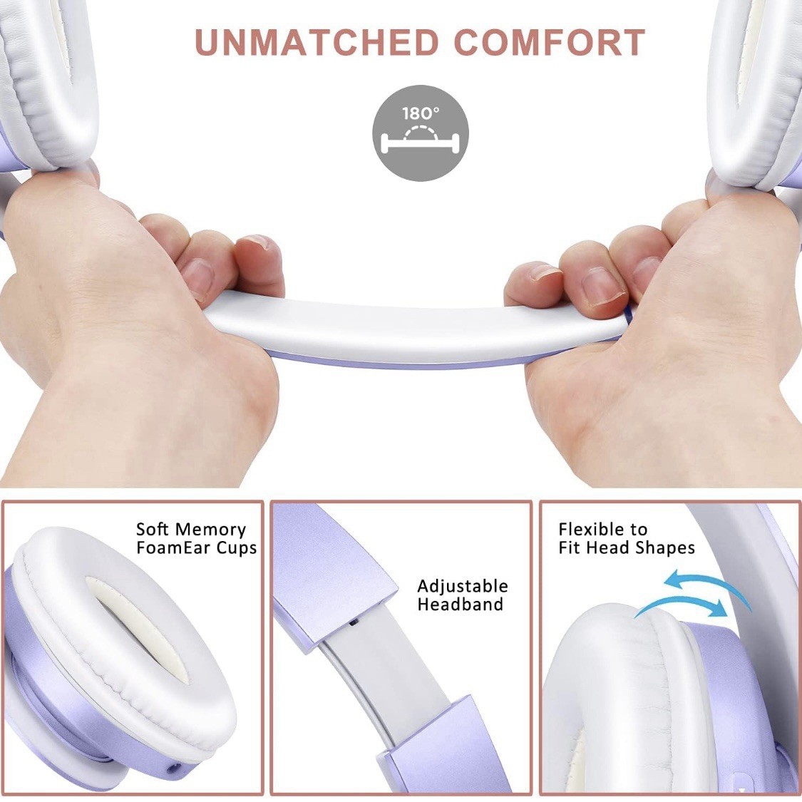 ZIHNIC Bluetooth Headphones Over-Ear, Foldable Wireless and Wired Stereo Headset
