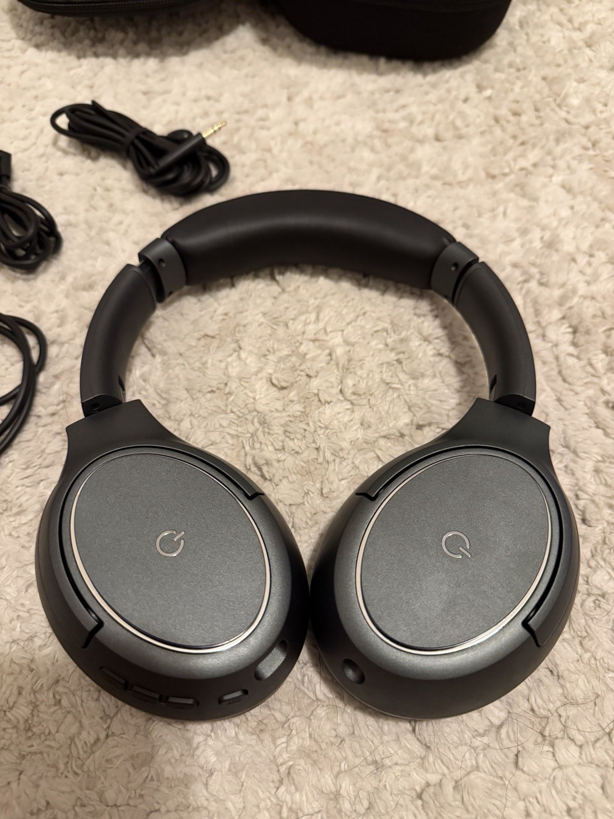 Acrux Bluetooth Wireless Over-Ear Headphones Headband Gray/Black w/ Case, USB