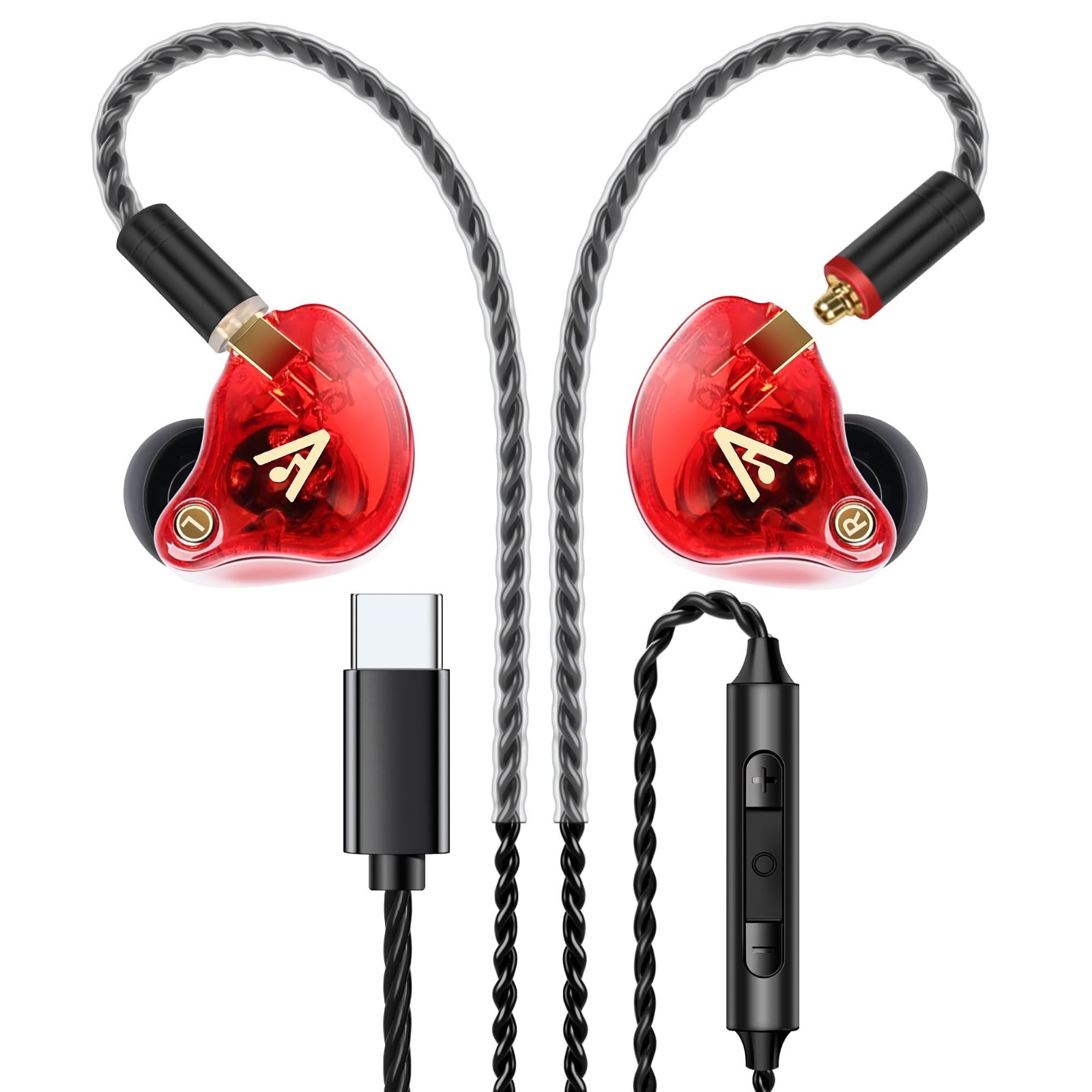 USB-C Wired Earbuds HiFi Sound Noise Isolating Earphones for iPhone 17/16/15 – D