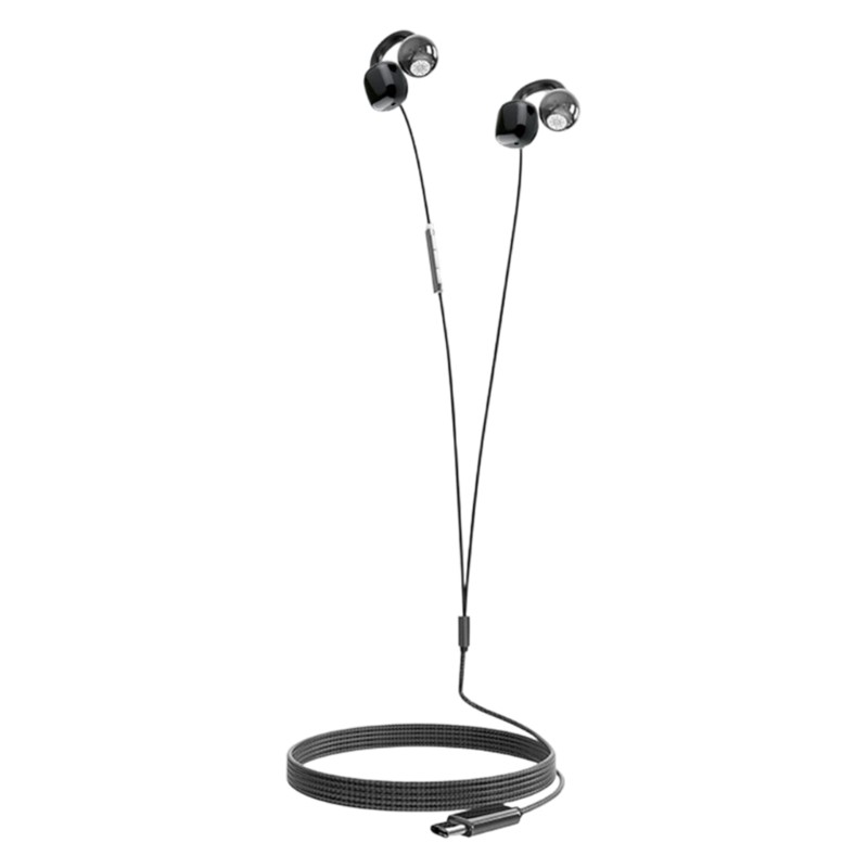 3.5mm/Type C Clip on Cord Earphone for Smartphone Earphones Sound Powerful Bass