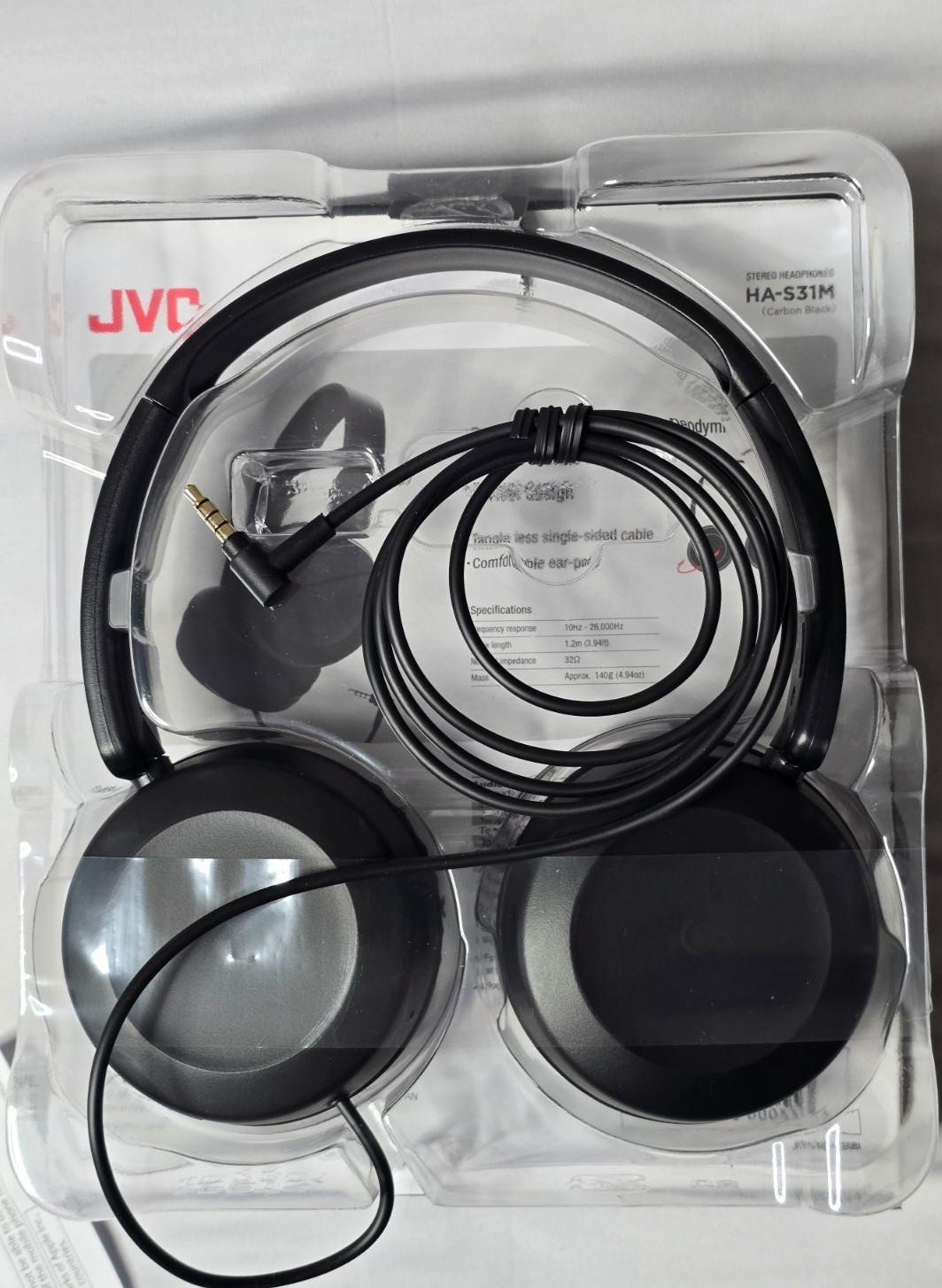 JVC Wired Over-Ear Headphones Powerful Sound Lightweight Black New Open Box