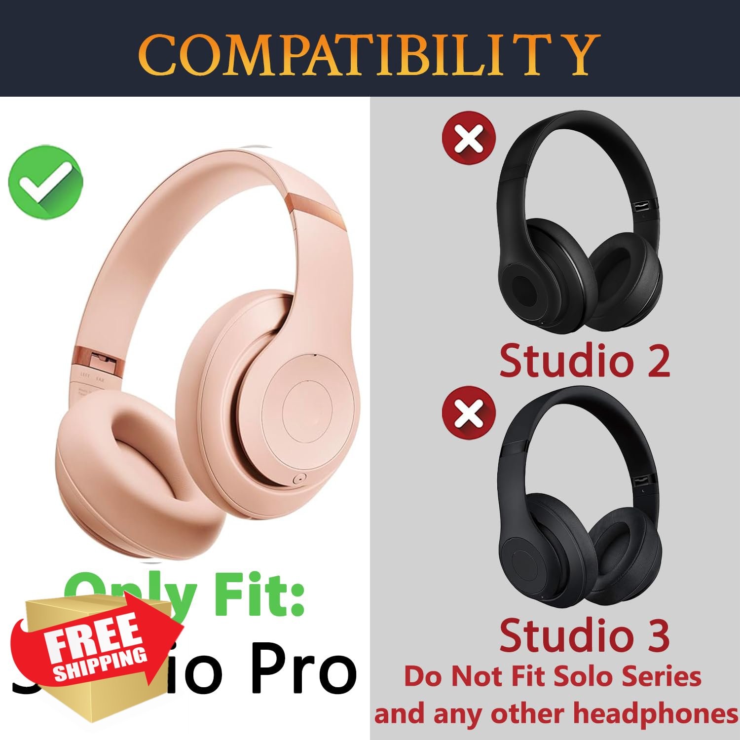 SOULWIT Earpads for Beats Studio Pro Moon Protein Leather