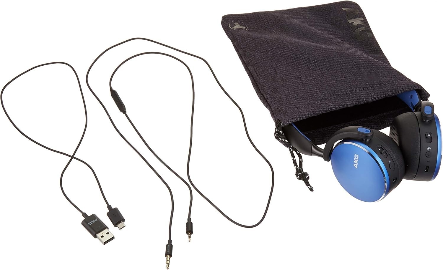 SAMSUNG AKG Y500 On-Ear Foldable Wireless Bluetooth Headphones- Blue (US Version