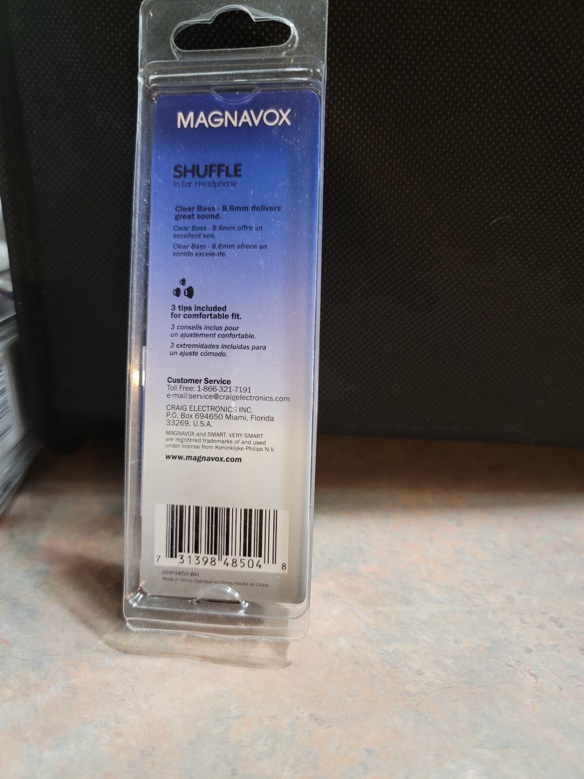 Magnavox Shuffle In Ear Headphones Clear Bass 8.6mm Great Sound White Earbuds