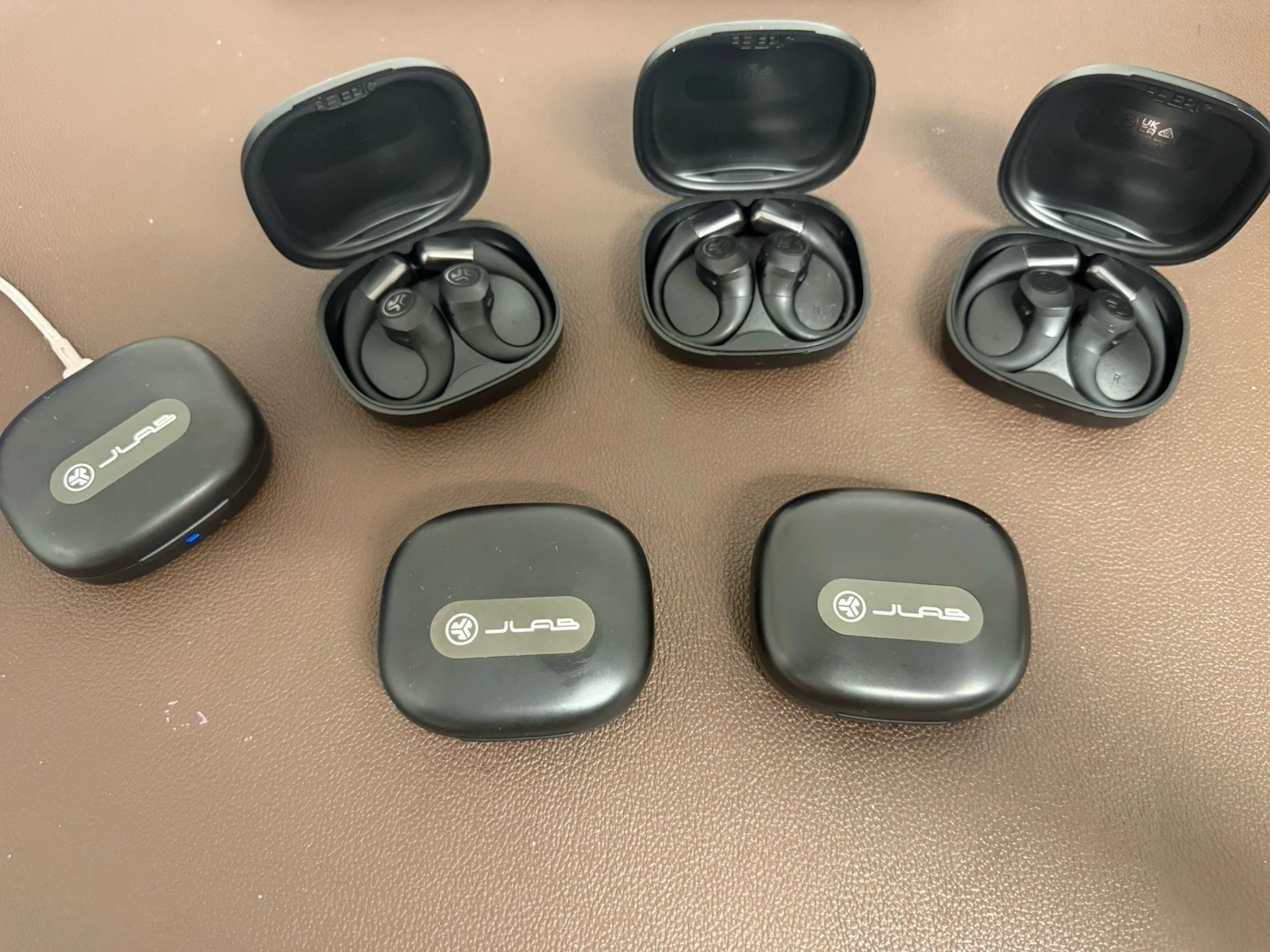 JLab Epic Open Sport Earbuds Black Bluetooth Open-Ear Used Tested