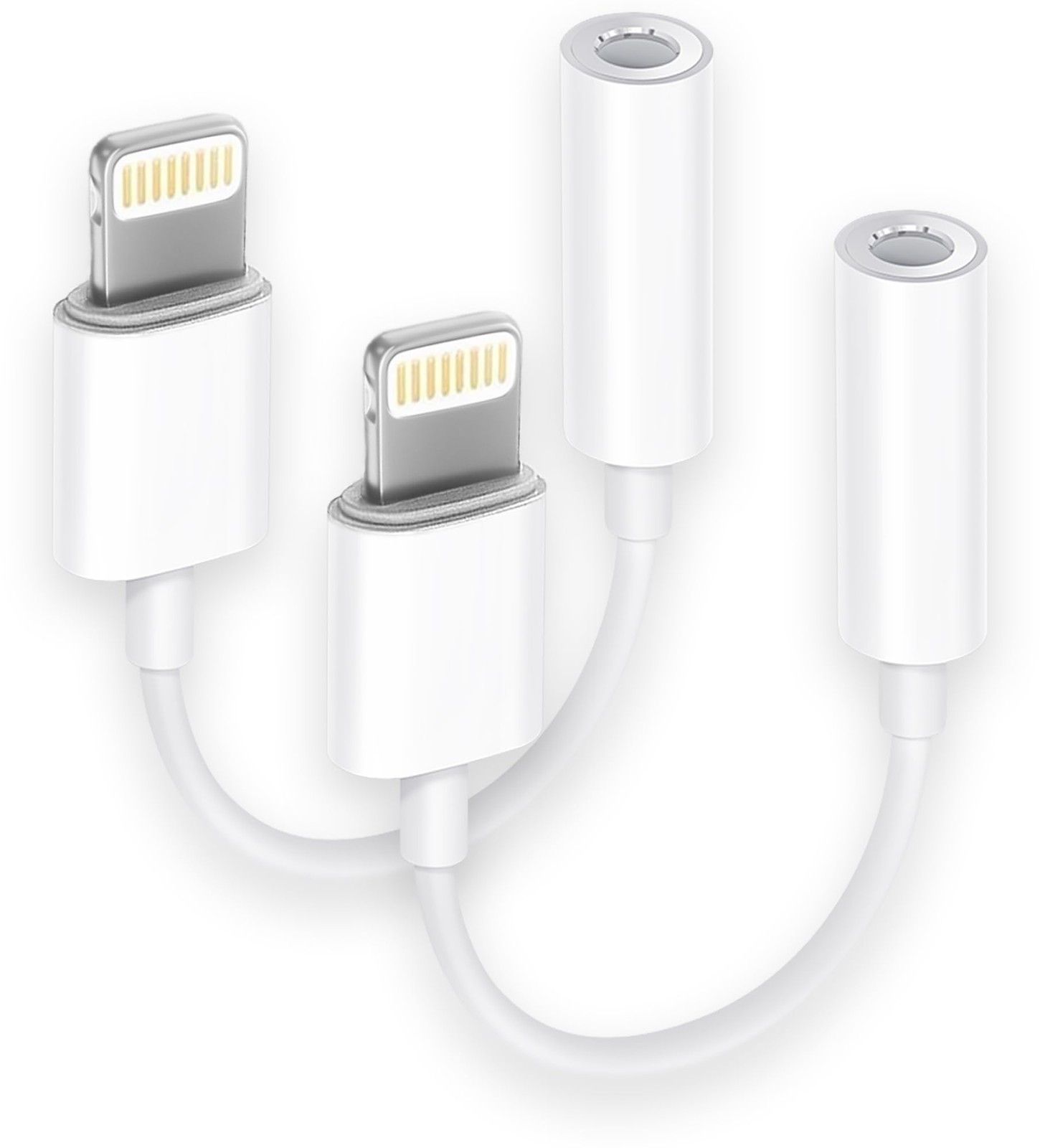 [Apple MFi Certified] 2 Pack Lightning to 3.5 mm Headphone Jack Adapter, iPhone