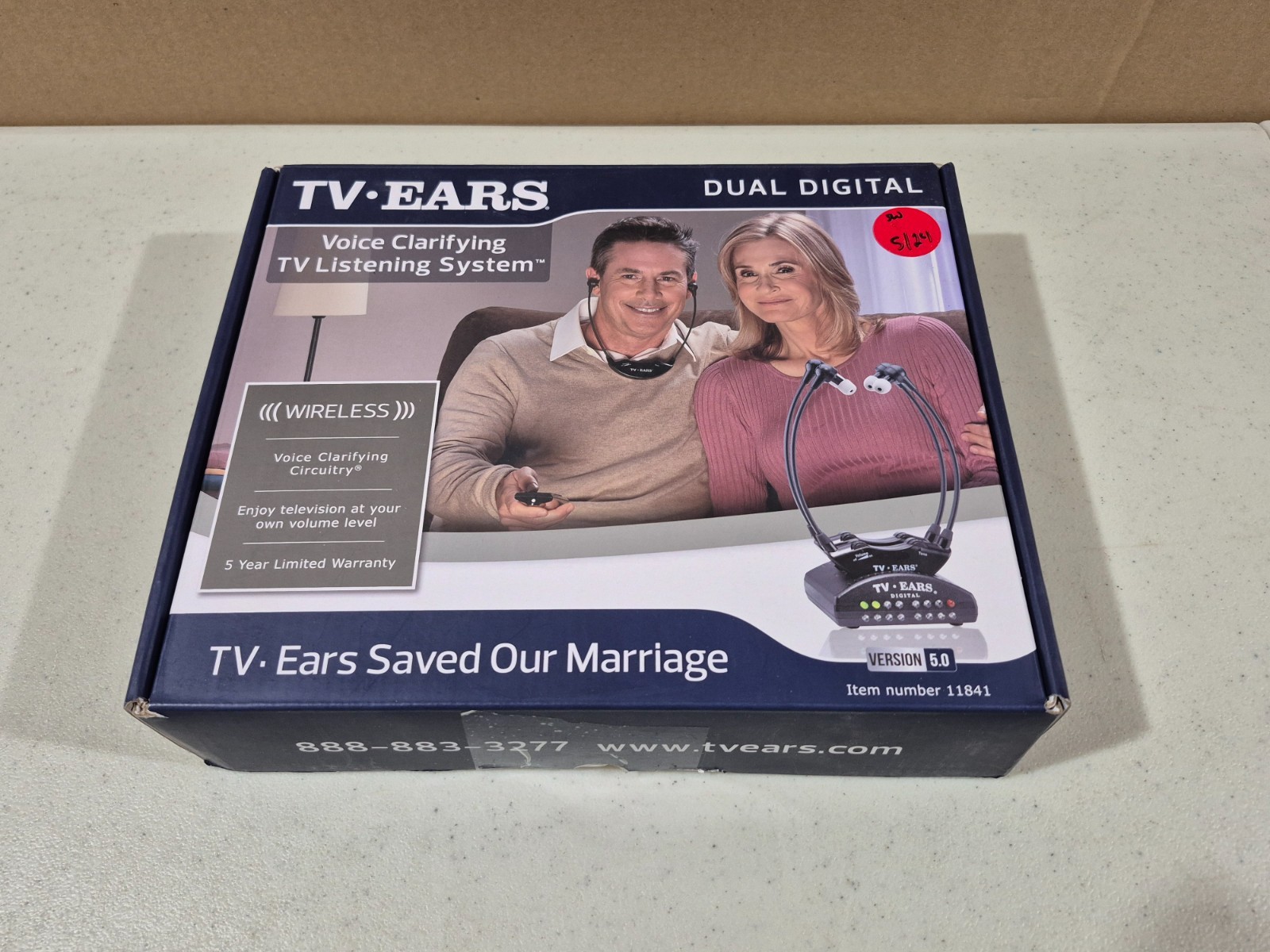 TV Ears 11841 Wireless Dual Digital Headphones – Very Clean – No Tips