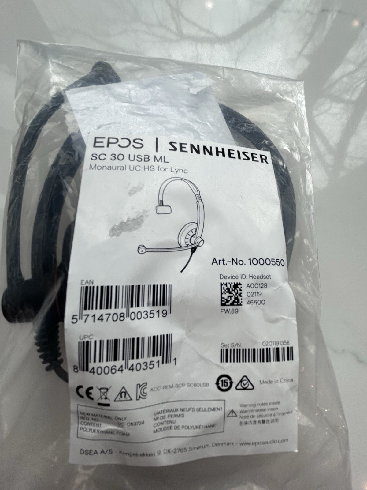 EPOS I Sennheiser IMPACT SC 30 USB ML Mono Headset On Ear Black with Orange