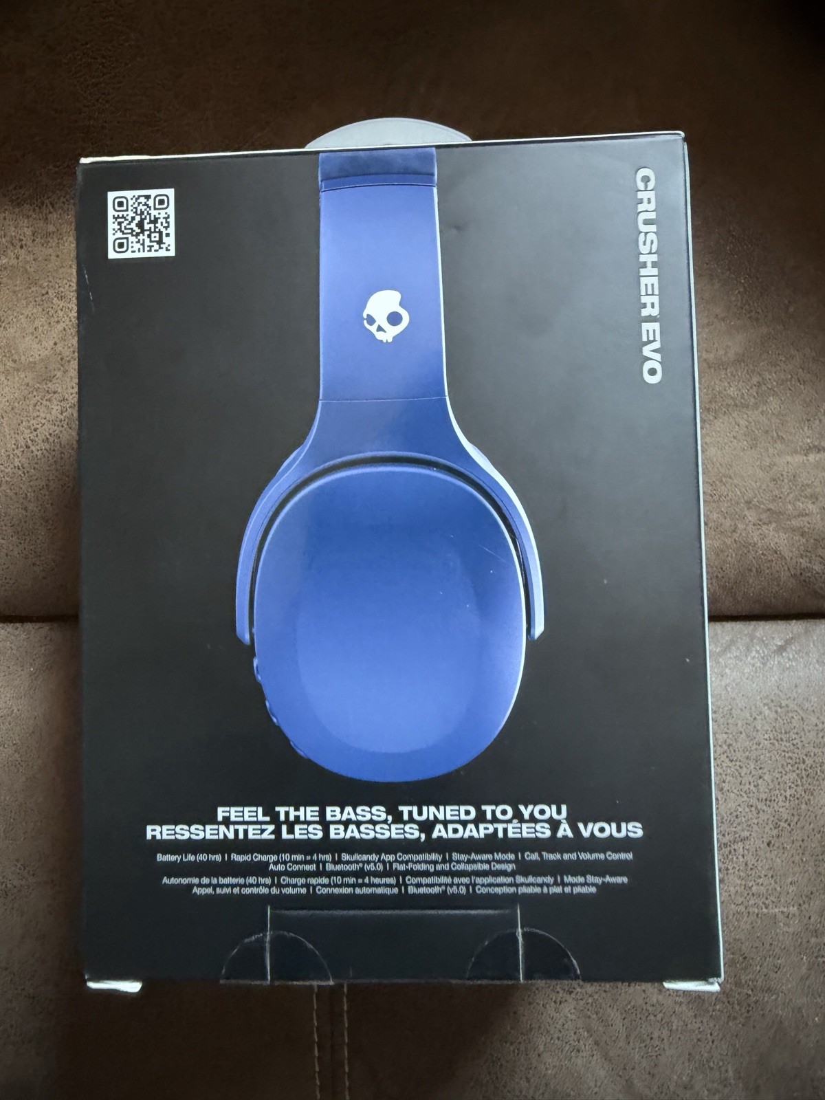 Skullcandy Crusher Evo Wireless Bluetooth Over Ear Headphones Blue Grey NEW