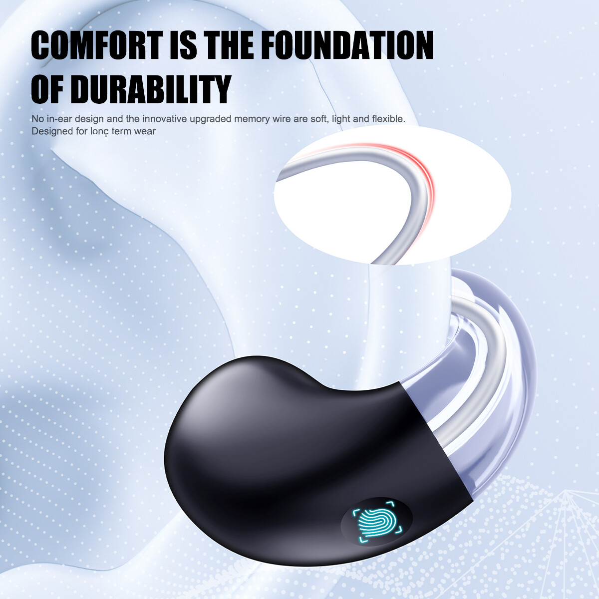 2023! Bluetooth v5.3 Wireless Earbuds Ear Clip Headphones Sport Open-Ear Headset