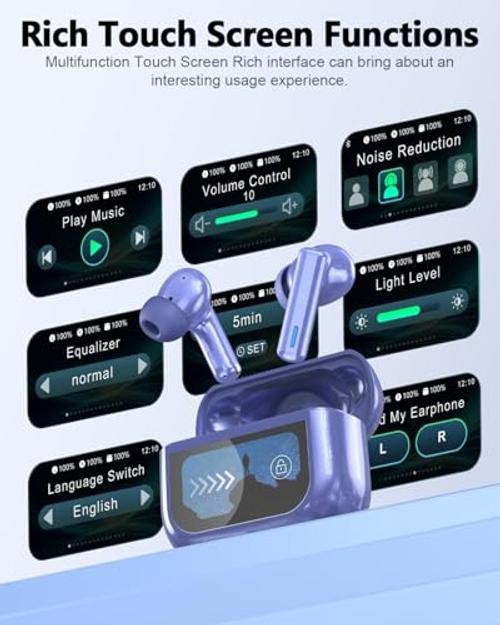 ANC ENC Wireless Earbuds – Noise Cancelling – Touch Screen – Darkblue